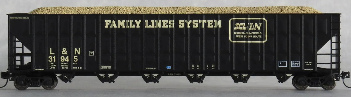 Trainworx N 27009-07 Greenville 7000 Cu Ft Wood Chip Hopper Family Lines System L&N #31908