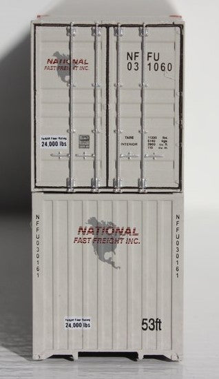 Jacksonville Terminal Company N 535056 53' High Cube Container National Fast Freight NFF - 2-Pack