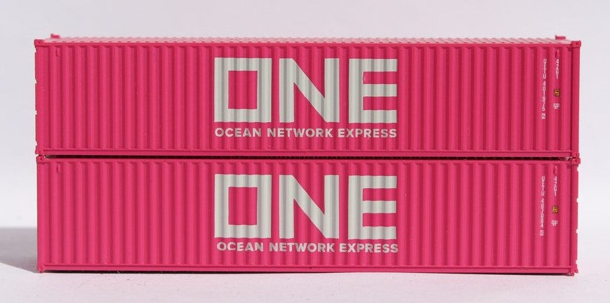 Jacksonville Terminal Company N 405313 40' Standard Height Corrugated Container ONE Ocean Network Express 2-Pack