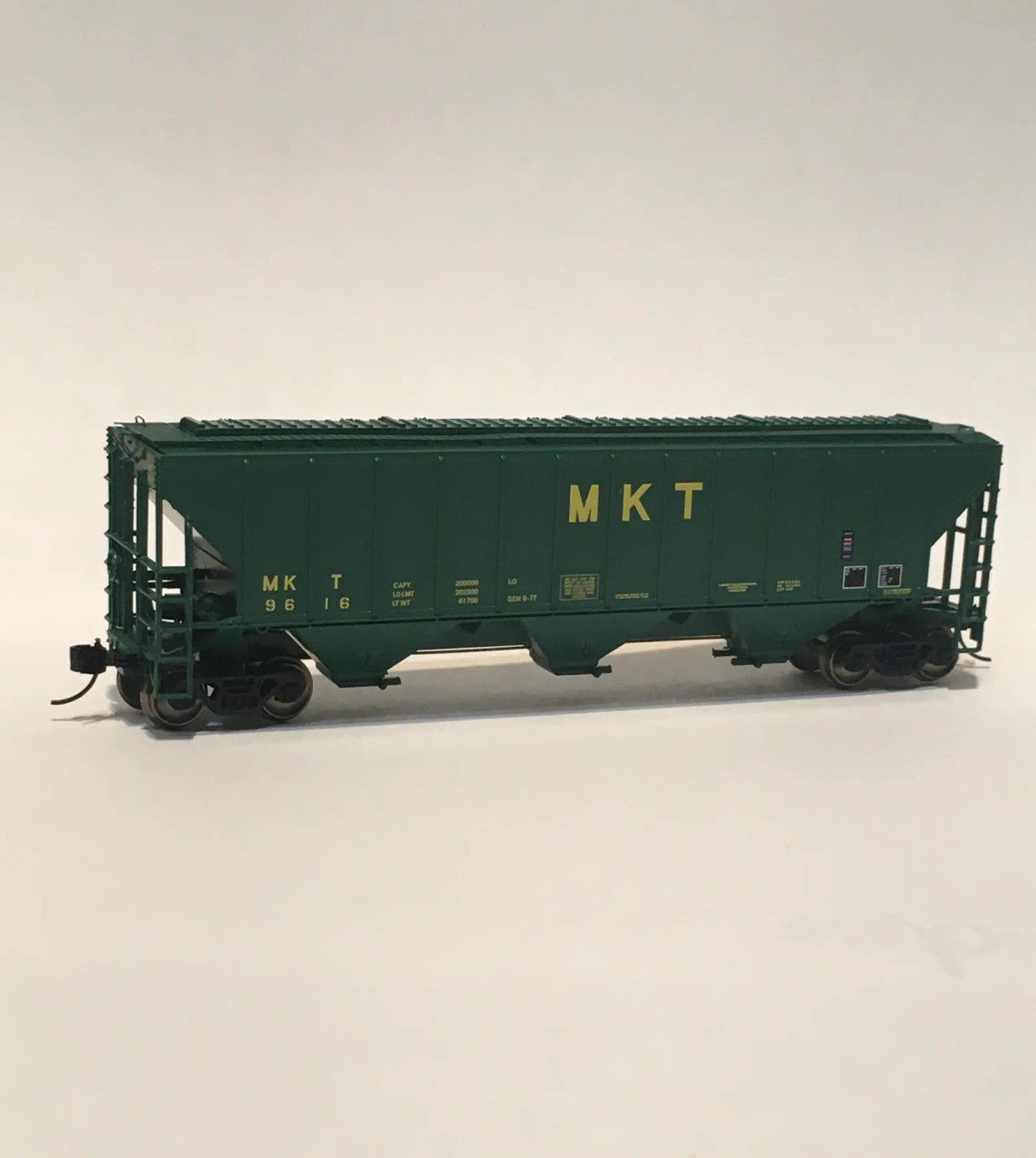 Trainworx N 24472-05 Pullman-Standard PS2-CD 4427 High-Side Covered Hopper Missouri-Kansas-Texas green MKT #9616