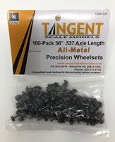 Tangent N 503 - 36 Inch Brass Precision Wheelsets for Micro-Trains .537 Axle Length - 100 Pack