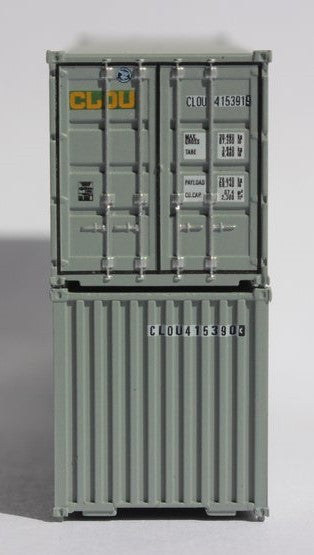 Jacksonville Terminal Company N 405551 40' Standard Height Square Corrugated Container CLOU 2-Pack