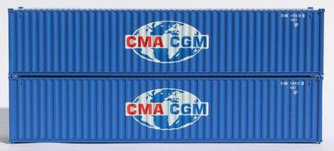 Jacksonville Terminal Company N 405305 40' Standard Height 8'6 Corrugated Side Containers CMA CGM GLOBE LOGO - 2-Pack