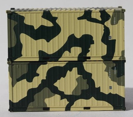 Jacksonville Terminal Company N 205387 20' Standard Height containers US ARMY CAMO 'A', MILITARY SERIES 2 pack