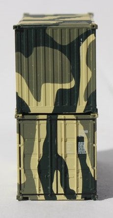 Jacksonville Terminal Company N 205387 20' Standard Height containers US ARMY CAMO 'A', MILITARY SERIES 2 pack