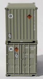 Jacksonville Terminal Company N 205449 20' Standard Height containers USMU 'A', MILITARY SERIES 2 pack