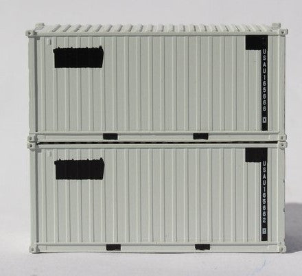 Jacksonville Terminal Company N 205454 20' Standard Height containers USAU GRAY PATCH 'A', MILITARY SERIES 2 pack