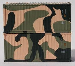 Jacksonville Terminal Company N 205398 20' Standard Height Corrugated Side Containers EMSU CAMO 'A' 2 pack