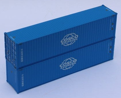 Jacksonville Terminal Company N 405015 40' High Cube Corrugated Side Containers COSCO SHIPPING 'New Globe logo' - 2 pack