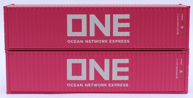 Jacksonville Terminal Company N 405173 40' High Cube Corrugated Side Containers OCEAN NETWORK EXPRESS - ONE magenta ONEU - 2 pack