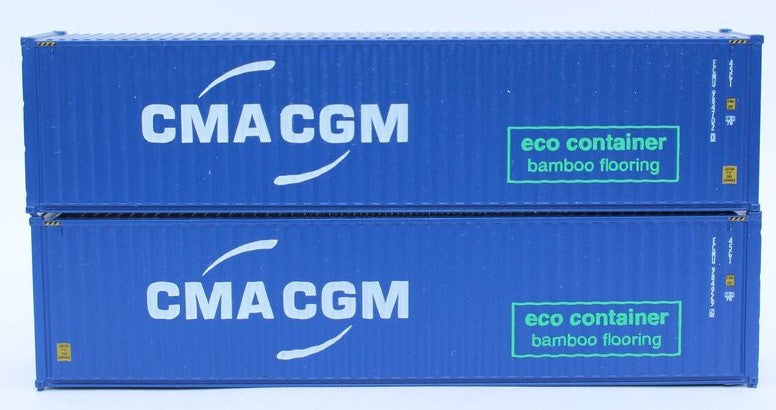 Jacksonville Terminal Company N 405067 40' High Cube Corrugated Side Containers CMA CGM 'Eco bamboo flooring' - 2 pack