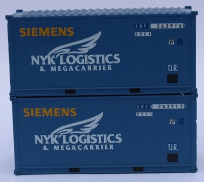Jacksonville Terminal Company N 205439 20' Standard Height Corrugated Side Containers Siemens Wind Power SWPU - former NYK container - 2 pack