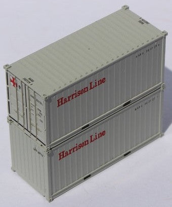 Jacksonville Terminal Company N 205434 20' Standard Height Corrugated Side Containers Harrison Line HARU 2-Pack