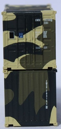 Jacksonville Terminal Company N 205399 20' Standard Height Corrugated Side Containers EMSU CAMO 'B' 2-Pack