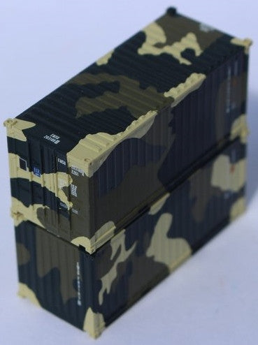 Jacksonville Terminal Company N 205399 20' Standard Height Corrugated Side Containers EMSU CAMO 'B' 2-Pack
