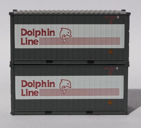 Jacksonville Terminal Company N 205435 20' Standard Height Container DOLPHIN LINE 2-Pack