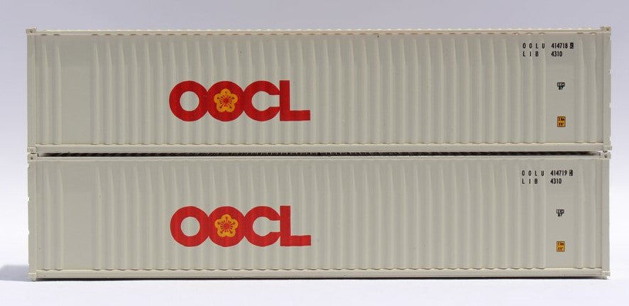 Jacksonville Terminal Company N 405504 40' Standard Height 8'6 Wave Corrugated Containers OOCL 'Large Logo' OOLU 2-Pack