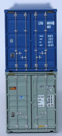Jacksonville Terminal Company N 405808 40' High Cube Corrugated Side Containers Lloyd Triestino LTIU and Costa Container Line CCL CADU MIX Pack 2-pack
