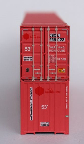 Jacksonville Terminal Company N 535013 53' High Cube Corrugated Side Containers CSX 'Ex-HUB GROUP 2-Pack