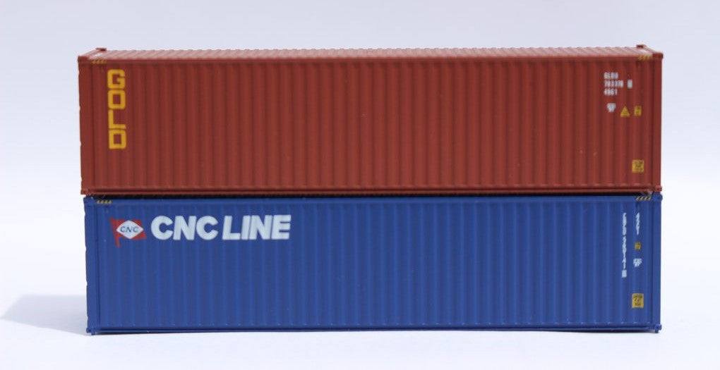 Jacksonville Terminal Company N 405806 40' High Cube Container Mixed Pack CNC LINE and GOLD 2-Pack