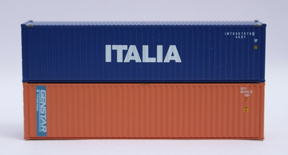 Jacksonville Terminal Company N 405807 40' High Cube Container Mixed Pack ITALIA and GENSTAR 2-Pack