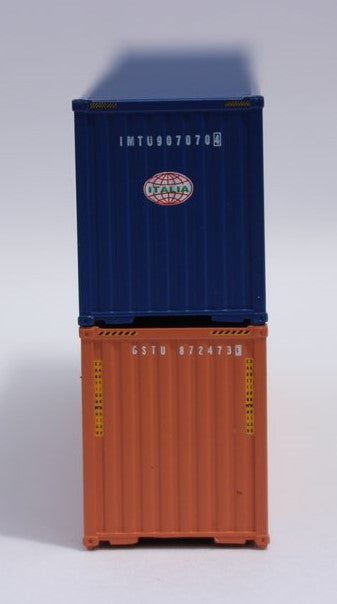Jacksonville Terminal Company N 405807 40' High Cube Container Mixed Pack ITALIA and GENSTAR 2-Pack