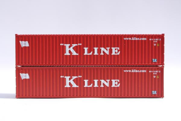 Jacksonville Terminal Company N 405341 40' Standard Height 8'6 corrugated side steel container K-LINE KKFU 'website scheme' 2-Pack
