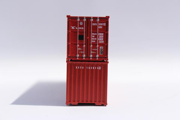 Jacksonville Terminal Company N 405341 40' Standard Height 8'6 corrugated side steel container K-LINE KKFU 'website scheme' 2-Pack