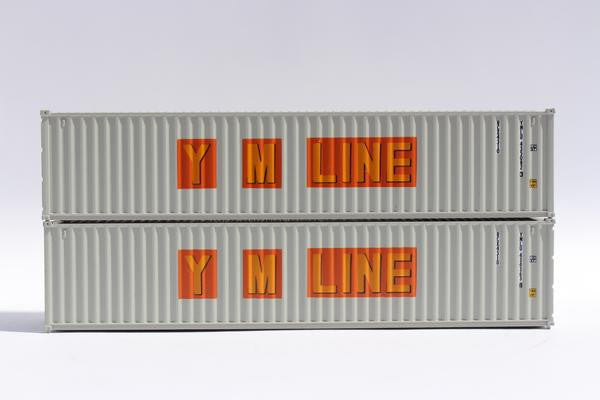Jacksonville Terminal Company N 405345 40' Standard Height 8'6 corrugated side steel container YM LINE 'early scheme' YMLU 2-Pack