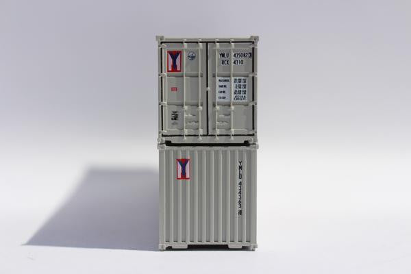 Jacksonville Terminal Company N 405345 40' Standard Height 8'6 corrugated side steel container YM LINE 'early scheme' YMLU 2-Pack