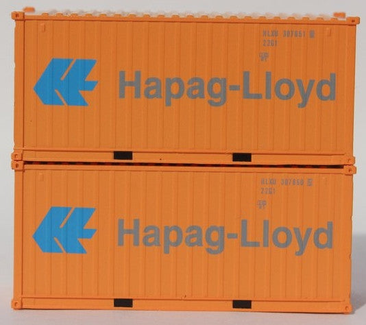 Jacksonville Terminal Company N 205483 20' Standard Height Corrugated Side Containers HAPAG-LlOYD HLXU Faded Set #1 2-pack