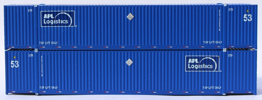 Jacksonville Terminal Company N 537020 53' High Cube Corrugated Side Containers APL Logistics 4VI Container Set #1 2-Pack