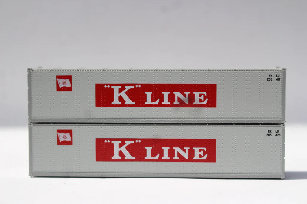 Jacksonville Terminal Company N 405696 40' Standard Height Smooth-Side Containers K-LINE KKLU Set #2 2-pack