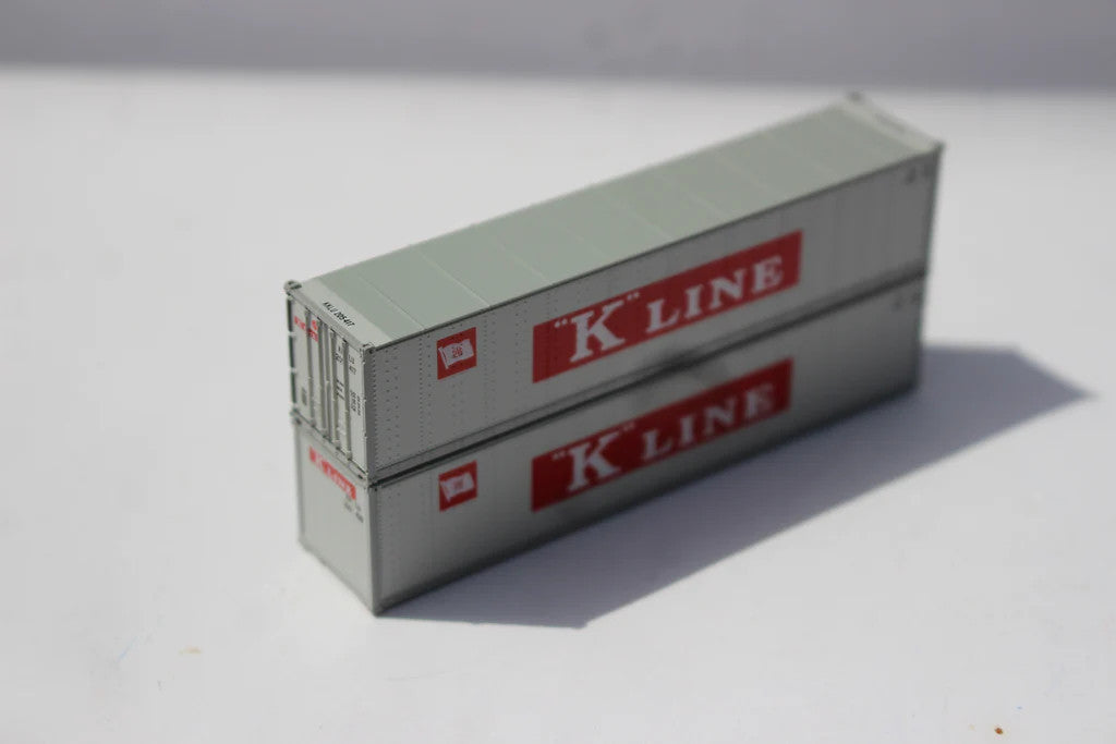 Jacksonville Terminal Company N 405696 40' Standard Height Smooth-Side Containers K-LINE KKLU Set #2 2-pack