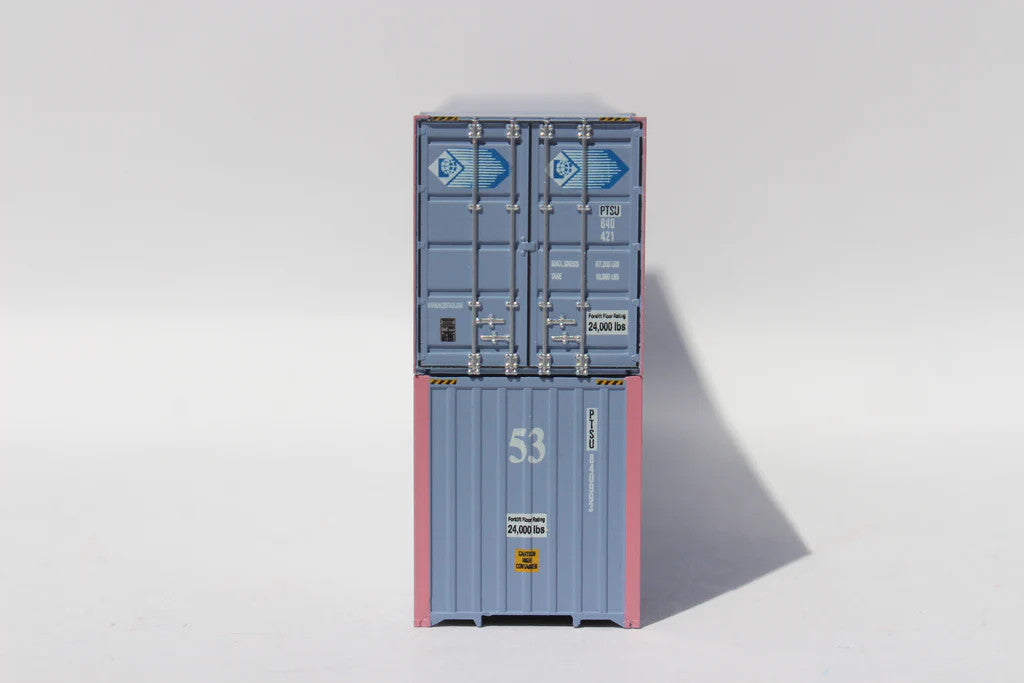 Jacksonville Terminal Company N 535054 53' High Cube Corrugated Side Containers PACER STACKTRAIN 'patch faded' PTSU 2-Pack