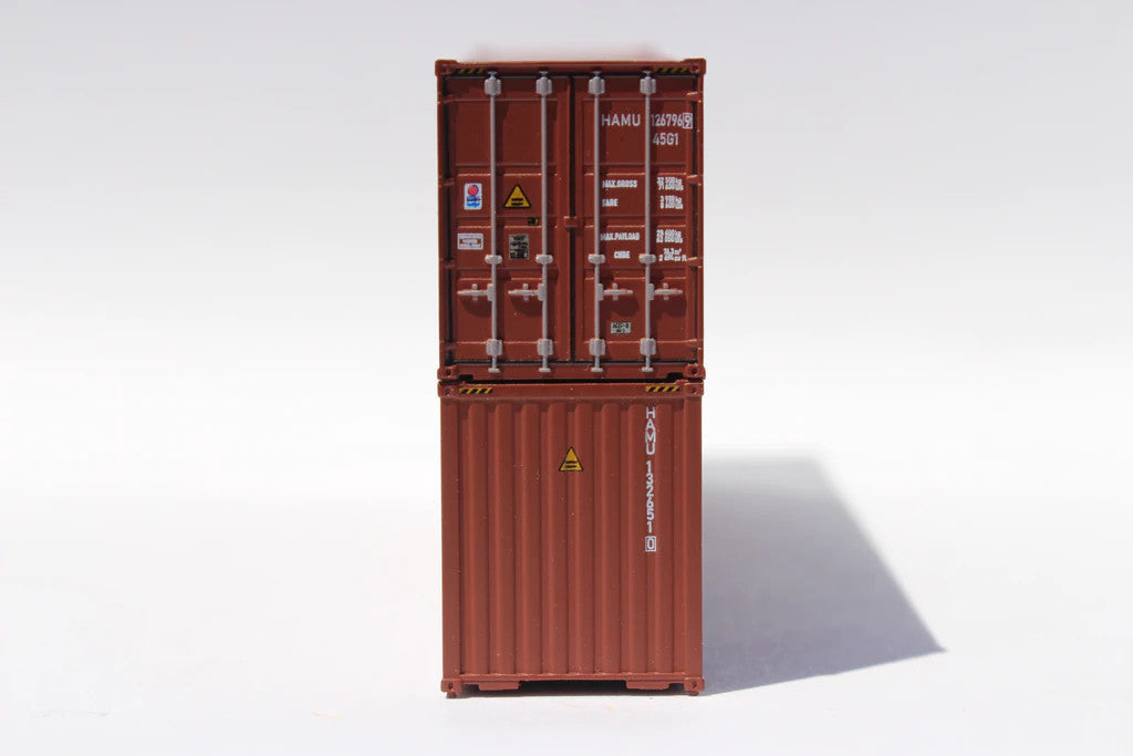 Jacksonville Terminal Company N 405185 40' High Cube Corrugated Side Containers HAPAG-LlOYD 'Brown with Hamburg Sud reporting marks' 2-pack