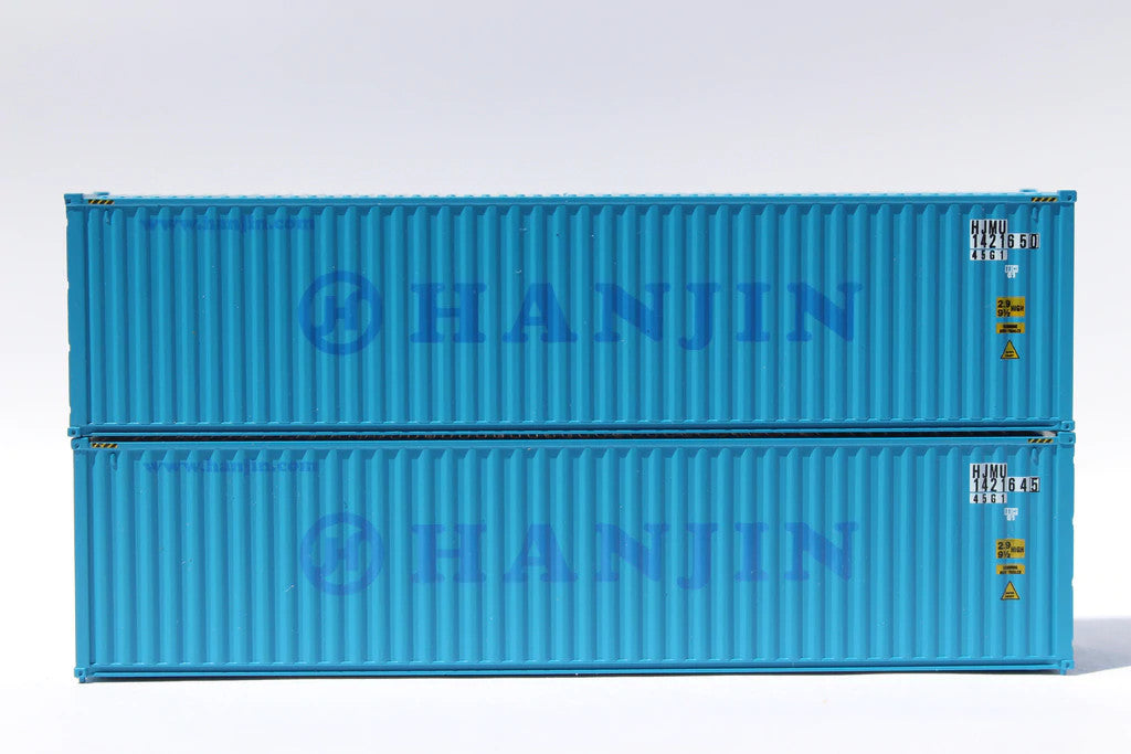 Jacksonville Terminal Company N 405178 40' High Cube Corrugated Side Containers SEACO 'Ex-Hanjin blue patch' HJMU 2-pack