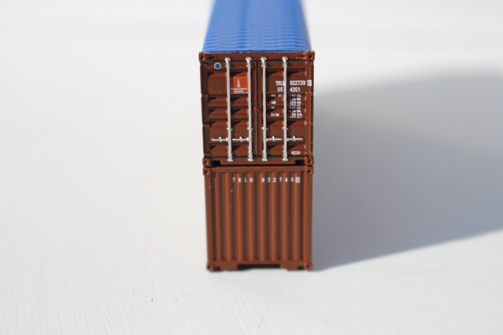 Jacksonville Terminal Company N 402003 40' Wave Side Corrugated Open/Canvas Top Container TRANSAMERICA 2-Pack