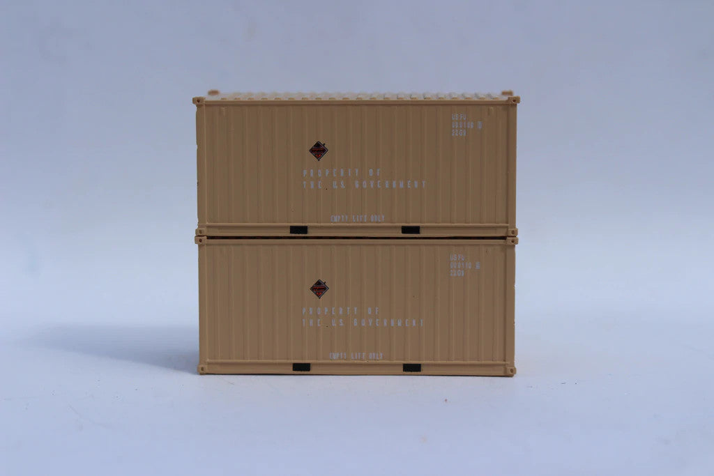 Jacksonville Terminal Company N 205386 20' Standard Height Corrugated Side Containers MILITARY SERIES USFU Air Force 2-Pack