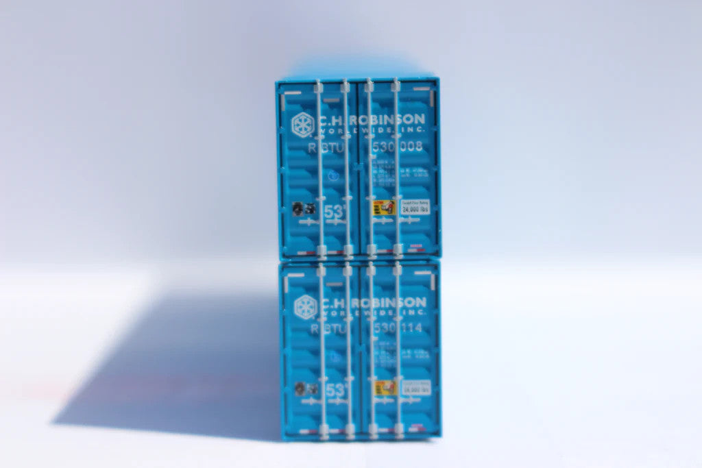 Jacksonville Terminal Company N 537102 53' High Cube Corrugated Side Containers CH Robinson 'Worldwide' logo 2-Pack
