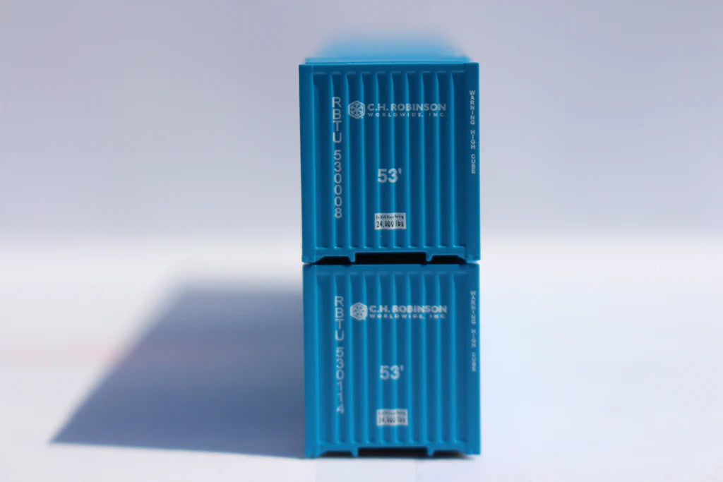 Jacksonville Terminal Company N 537102 53' High Cube Corrugated Side Containers CH Robinson 'Worldwide' logo 2-Pack