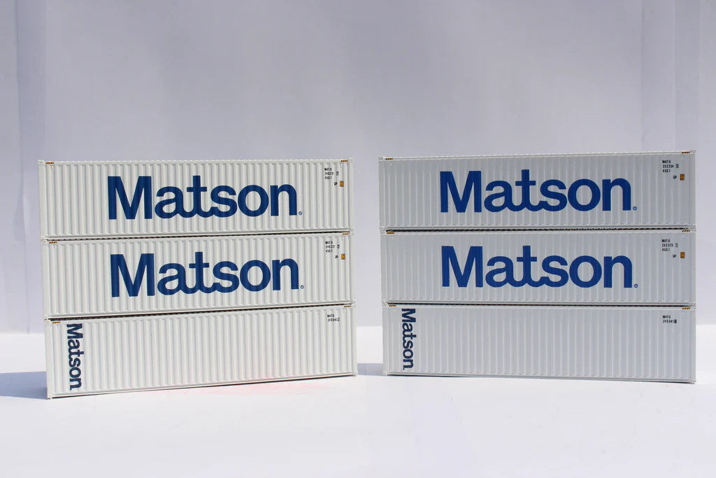 Jacksonville Terminal Company N 405195 40' High Cube Corrugated-side Containers MATSON 'mixed scheme' - 6 Pack