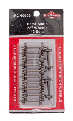 Intermountain HO 40053 28" Nickel Silver Brass Insulated Wheelsets Semi-Scale .088" Tread Width - 12 Sets