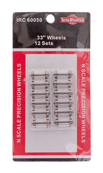 Intermountain N 60050 33 Inch Nickel Silver Plated Brass Insulated Wheelsets - 12 Pack