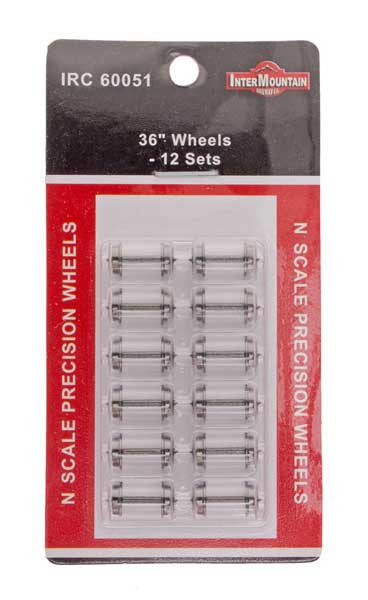 Intermountain N 60051 36 Inch Nickel Silver Plated Brass Insulated Wheelsets - 12 Pack