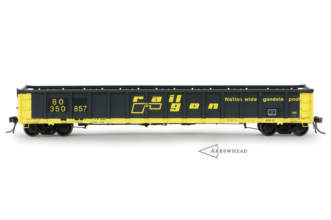 Arrowhead HO ARR-1229-1 Greenville Steel Car Company 2494 Gondola 'Railgon' Baltimore & Ohio 'Ex Railgon' B&O #350857 Lombard Hobbies Exclusive