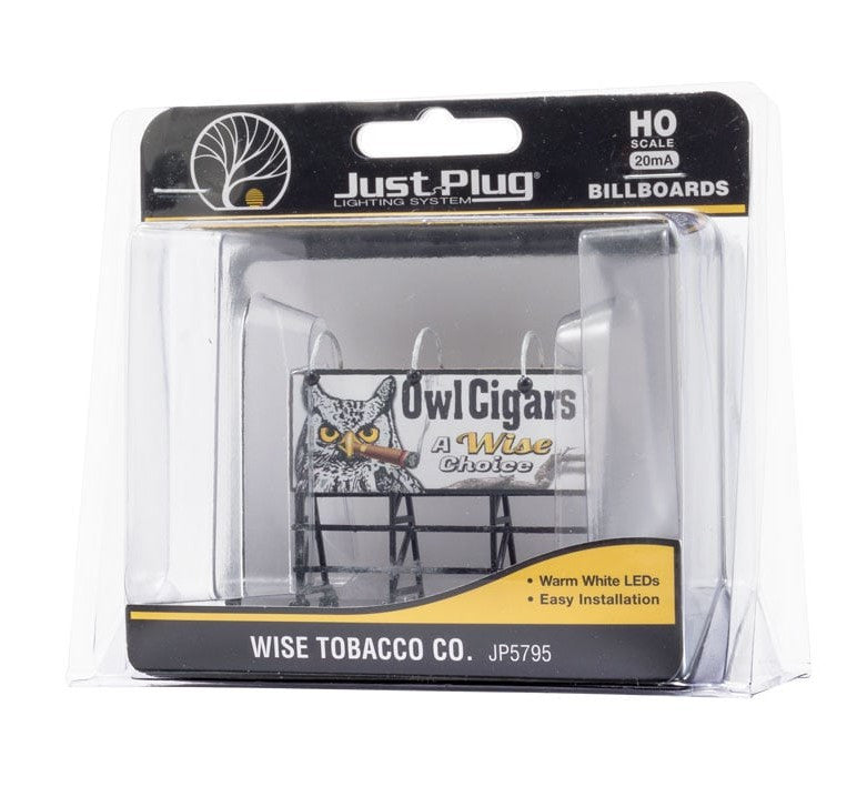 Woodland Scenics HO JP5795 Just Plug Billboards - Wise Tobacco Co.