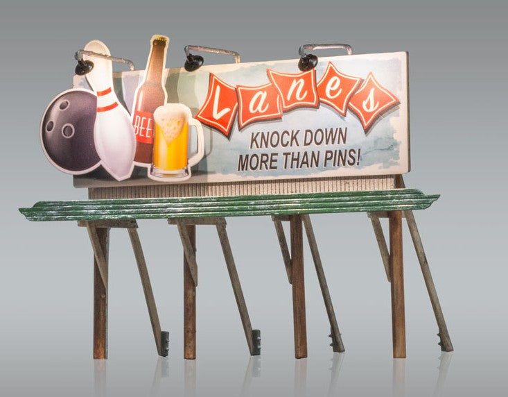Woodland Scenics HO JP5796 Just Plug Billboards - Lanes Bowling & Bar