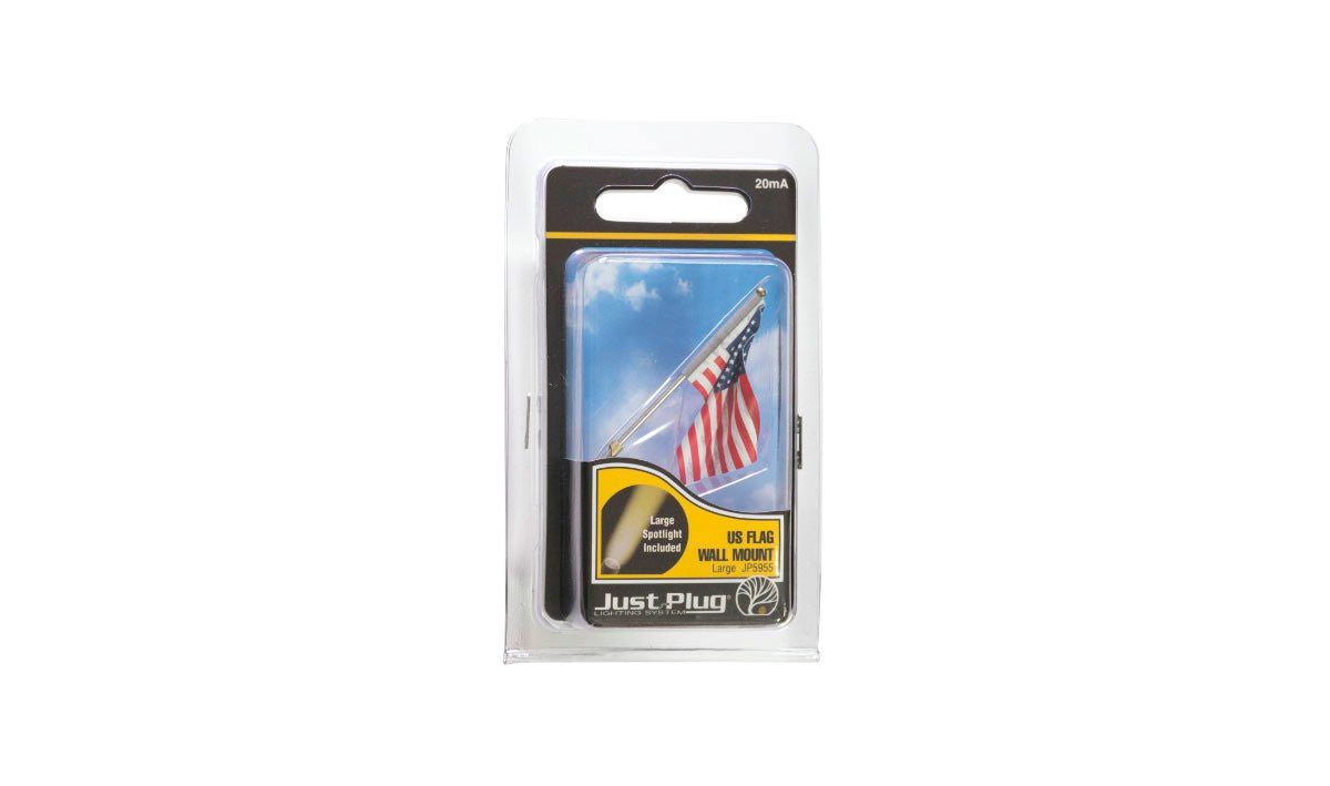 Woodland Scenics HO/N JP5955 Just Plug Lighting System - US Flag Large - Wall Mount - Spotlight
