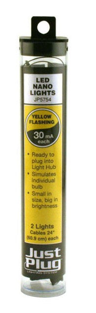 Woodland Scenics JP5754 Just Plug Lighting System LED Flashing Nano Lights - 2 per pack - Yellow